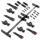 NOKINS 4-Piece Retractable Golf Cart Seat Belt Kit | Stainless Steel Brackets, Fits EZGO/Yamaha/Club Car